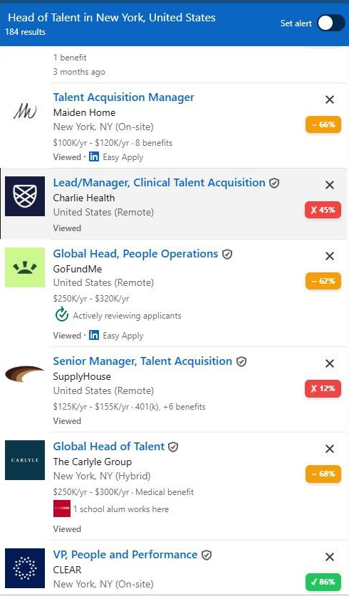 Jobko extension on LinkedIn